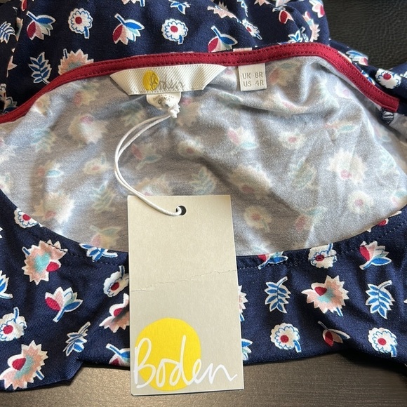 BODEN Navy Flower Press Miriam Tunic Dress Floral Sz 4 NEW - Picture 11 of 14